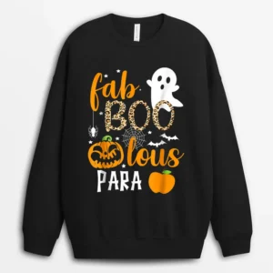 Fab Boo Lous Para Ghost Funny Halloween Costume Teaching Sweatshirt - Black