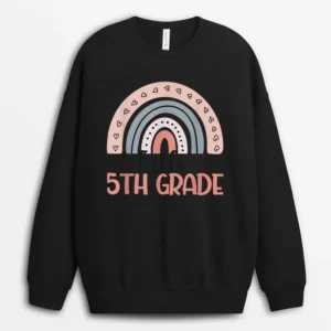 Fifth Grade Boho Rainbow Teacher Student Hello 5th Grade Sweatshirt - Black