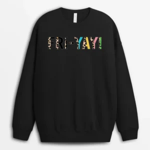 Fri-Yay Leopard Friday Lovers Fun Teacher Fri Yay Week End Sweatshirt - Black