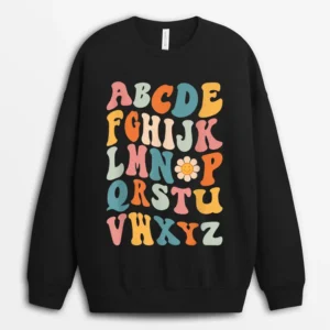 Funny Pre K Kindergarten Hi Alphabet Back To School Teachers Sweatshirt - Black
