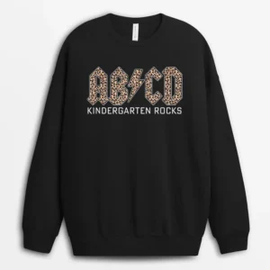 Funny Teacher ABCD Rocks Back To School Kindergarten Rock Sweatshirt - Black