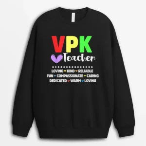 Funny VPK Teacher Voluntary Prekindergarten Back To School Sweatshirt - Black