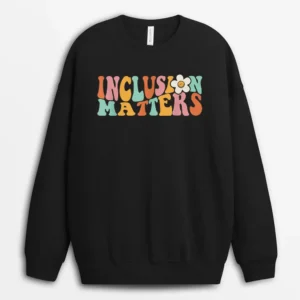 Gnoovy Vintage Inclusion Matters Special Education Teacher Sweatshirt - Black