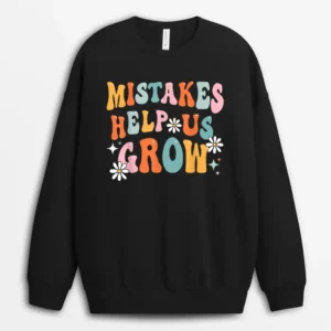 Groovy Growth Mindset Positive Retro Teacher Back To School Sweatshirt - Black