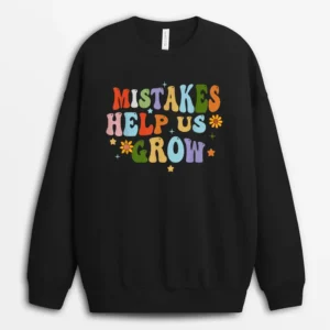 Groovy Growth Mindset Positive Retro Teachers Back To School Sweatshirt - Black
