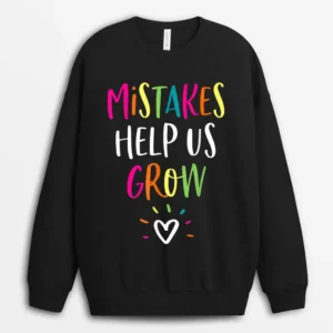 Growth Mindset Positive Back To School Teacher Student Sweatshirt - Black