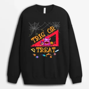 Halloween Math Teacher Trig Or Treat Student Teacher Gifts Sweatshirt - Black