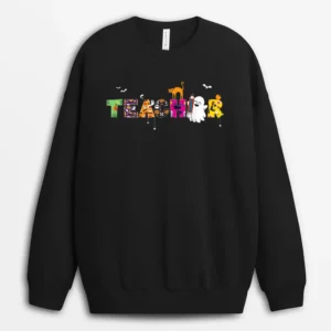 Halloween Teacher For Women Halloween Teaching Sweatshirt - Black