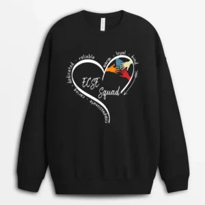 Heart Special Education ECSE Teacher Back To School Sweatshirt - Black