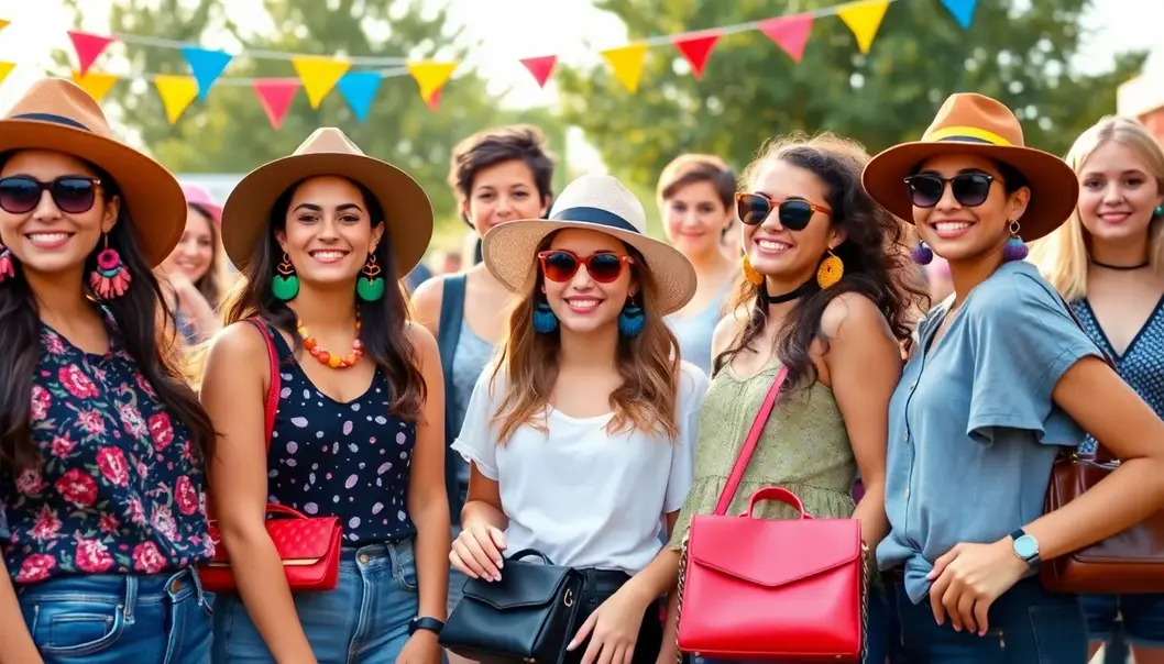 A teenager masterfully balances a bold necklace and vibrant bracelets with a casual outfit.