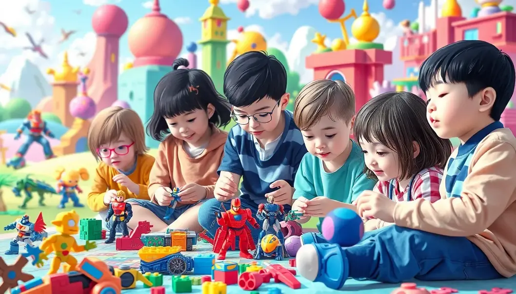 Children playing with toys that inspire learning and creativity.