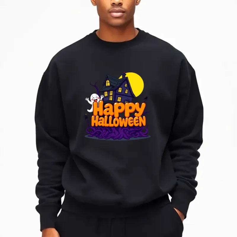 Pumpkin-Shaped LED Lantern With Handle Sweatshirt