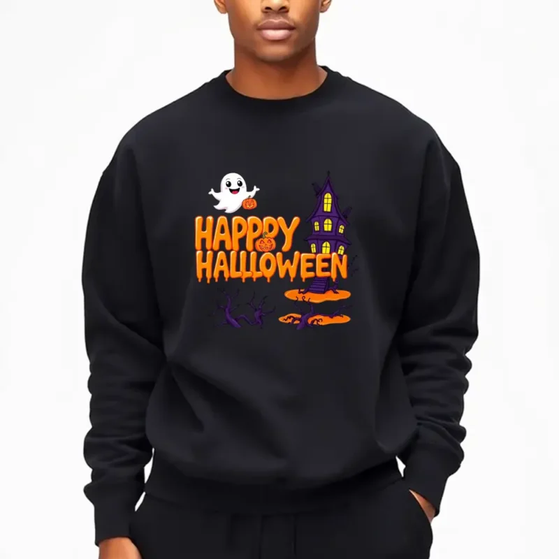 Pumpkin Spice Candle With Halloween Label Sweatshirt